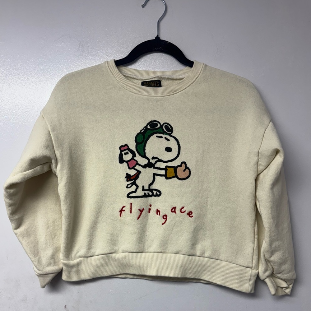 Vintage Snoopy Flying Sweatshirt Youth L JP 140 Markey’s Big Field Peanuts A9